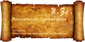Maximovics Zseraldina névjegykártya
